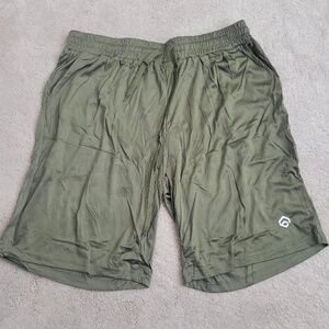LOMSOE Men's Workout Drawstring Shorts Size Large Green